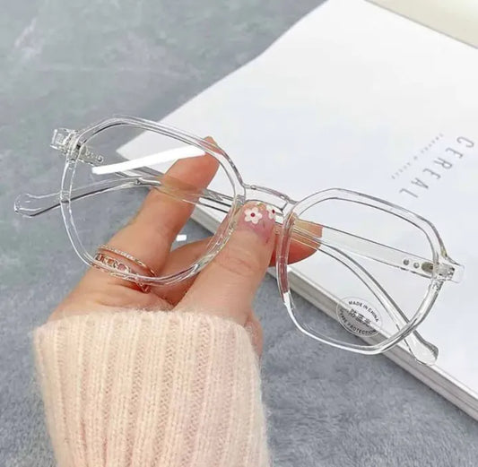 Eldorado Transparent Lightweight Anti Glare UV Eyeglasses For Men and Women White Glasses for Boys and Girls