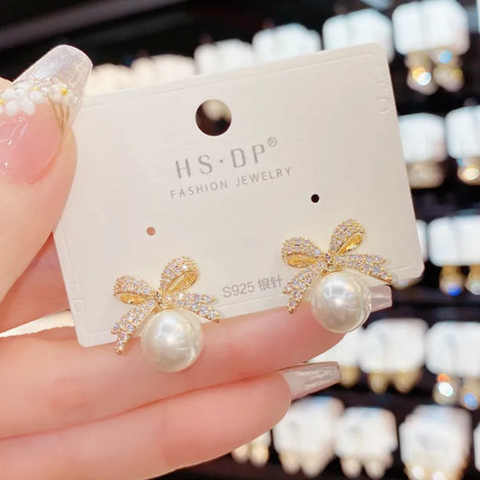 Butterfly Pearl Earrings Women's Exquisite Earrings for Girls Gift Party Ratings 166