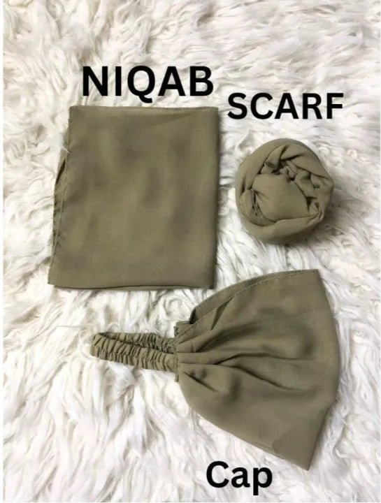 Chiffon Georgette Hijab Scarf Plus Niqab Patii Plus Cap stoller for girls Shades Available Easy to wear Double Loop Plain Chiffon Georgette Hijab Stoller Scarf- Multicolour Dupattas for girls and women
