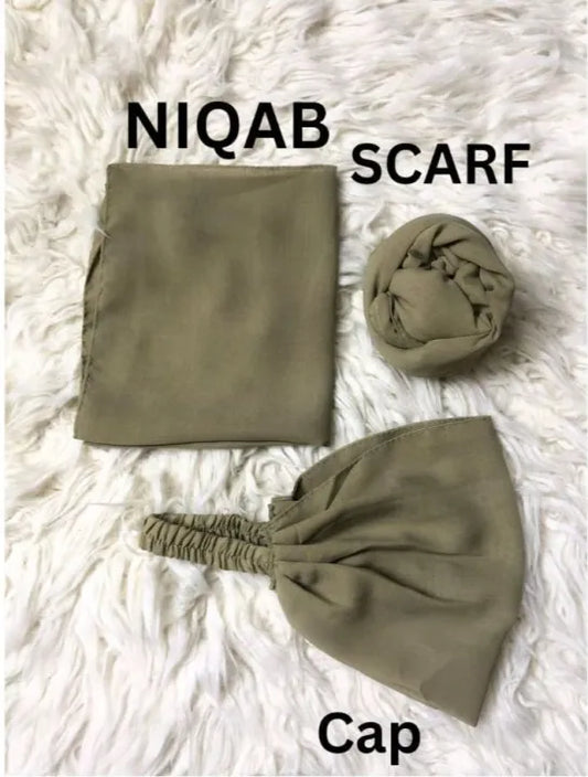 Chiffon Georgette Hijab Scarf Plus Niqab Patii Plus Cap stoller for girls Shades Available Easy to wear Double Loop Plain Chiffon Georgette Hijab Stoller Scarf- Multicolour Dupattas for girls and women